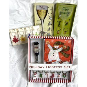 Wine Charms Variety Christmas Floral Cheese Wine Stopper Napkins Celebrations